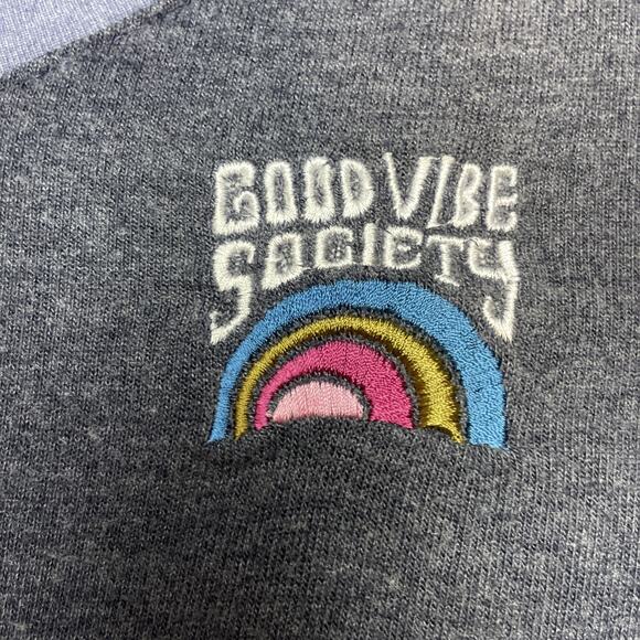 Spiritual Gangster Sweater Womens L Heather Blue Good Vibes Society‎ V Neck - Picture 6 of 8